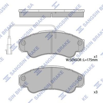 Колодки гальмівні передні Citroen Jumper (02-), Fiat Ducato (02-), Peugeot Boxer (02-) HI-Q Hi-Q (SANGSIN) SP4033