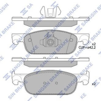Колодки гальмівні передні (155.1*49*17) Renault Logan (12-), Clio IV (12-) HI-Q Hi-Q (SANGSIN) SP4054
