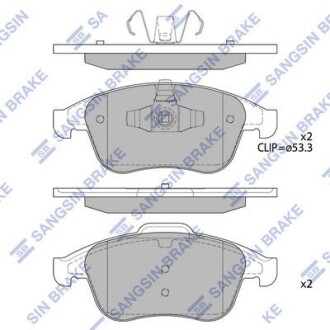 Колодки гальмівні передні Renault Laguna (07-), Scenic III (09-) HI-Q Hi-Q (SANGSIN) SP4055