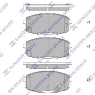 Колодки гальмівні передні Hyundai Creta (17-), Soul (17-), Kona (17-), Elantra (18-) HI-Q Hi-Q (SANGSIN) SP4098