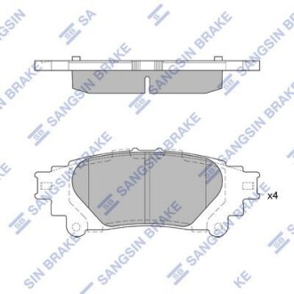 Колодки гальмівні задні Lexus IS250 (13-), Prius (11-) HI-Q Hi-Q (SANGSIN) SP4131