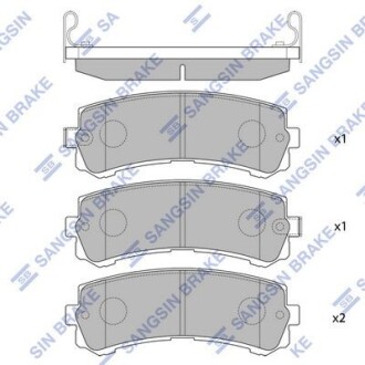 Колодки гальмівні задні Nissan Patrol (06-) HI-Q Hi-Q (SANGSIN) SP4157
