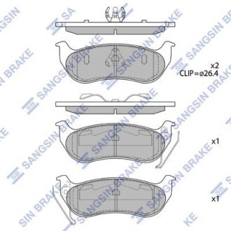 Колодки гальмівні задні Jeep Wrangler (05-), Cherokee (-08), Rubicon (TJ) (-07) HI-Q Hi-Q (SANGSIN) SP4167