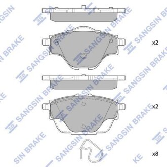 Колодки гальмівні задні Citroen C4 Picasso II (13-), Peugeot 308 SW (13-) HI-Q Hi-Q (SANGSIN) SP4211