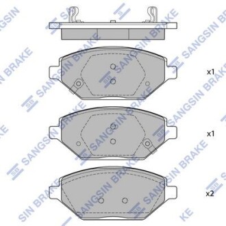 Колодки гальмівні передні Chevrolet Spark (16-) HI-Q Hi-Q (SANGSIN) SP4278