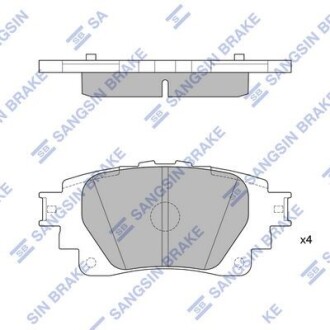 Колодки гальмівні задні Toyota Corolla (19-) HI-Q Hi-Q (SANGSIN) SP4341