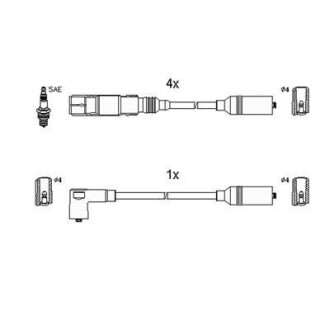 VW дріт запалювання PASSAT 1.6 94-96 HITACHI 134267