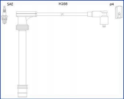 Проводи запалення Fiat Doblo 1.6 16V 02- (к-кт) (HÜCO) HITACHI 134518 (фото 1)