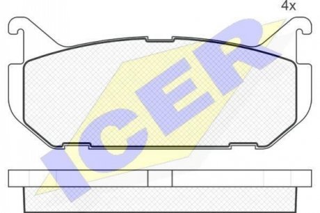 Колодки гальмівні (задні) Mazda 626 91-97 (Sumitomo) ICER 181110