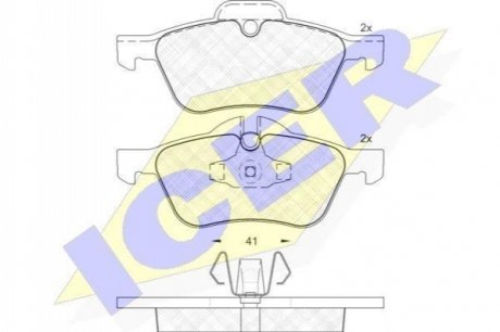Тормозные колодки (передние) Mini Cooper/One 01-06 ICER 181434