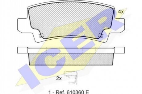 Колодки гальмівні (задні) Toyota Corolla 01-14 ICER 181514 (фото 1)