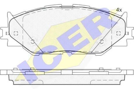Колодки гальмівні (передні) Lexus IS II/III 05- ICER 181750
