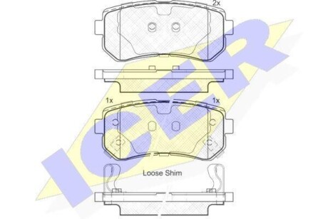Колодки гальмівні (задні) Hyundai i20 08-15/ix20 10- ICER 181948