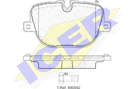 Колодки гальмівні (задні) Land Rover Range Rover III/IV/Sport I/II 09- ICER 181952
