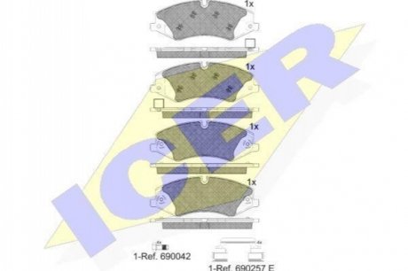 Тормозные колодки (передние) Land Rover Discovery IV/V 09-/Range Rover III/IV/Sport I/II 06- ICER 181957-203 (фото 1)