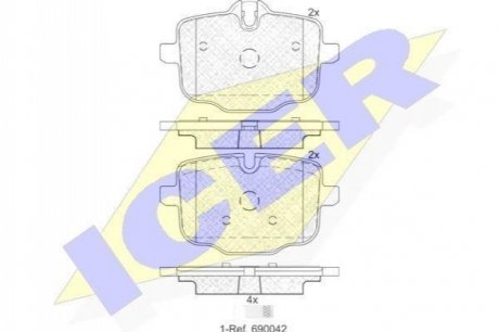 Комплект тормозных колодок (дисковых).) ICER 182005-200