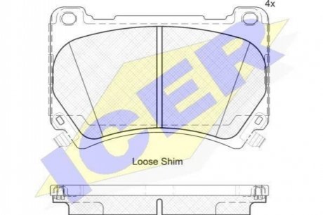 Комплект гальмівних колодок (дискових) ICER 182163