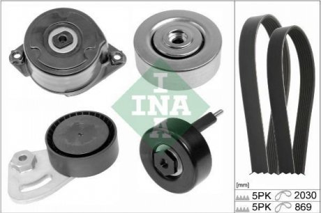 Комплект ремня генератора Land Rover Freelander 2.0 Td4 4x4 00-06 (5PK875/5PK2030) INA 529 0253 10