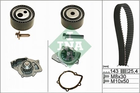 Комплект ременя ГРМ з помпою води INA 530 0447 30