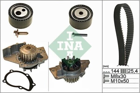 Комплект ременя ГРМ з помпою води INA 530 0474 30