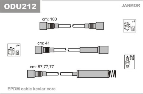 Провода в/в Opel Omega 1,8/2,0 штирева кришка Janmor ODU212