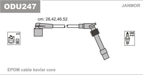 Провода в/в Opel 1.6 Janmor ODU247