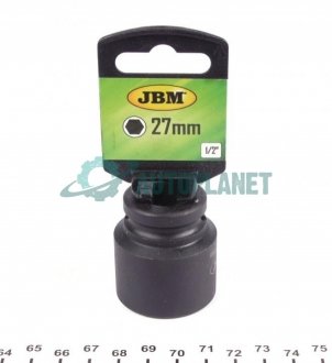 Головка ударна 6-гранна (1/2") (d=27mm) JBM 11123 (фото 1)