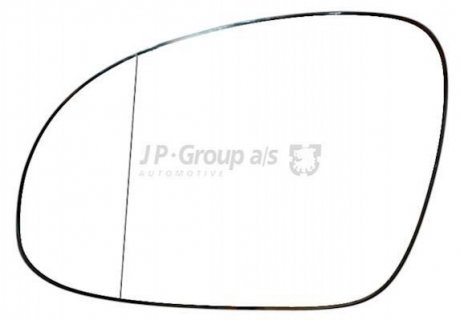 Вкладиш зовнішнього дзеркала Golf V/VI/Passat B6 Лів. JP GROUP 1189304570 (фото 1)