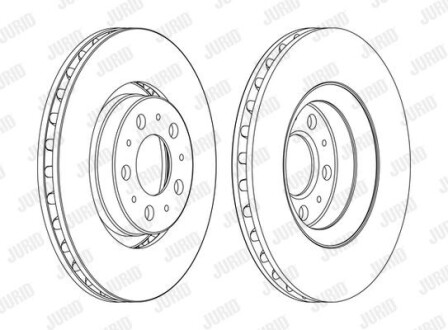 VOLVO Гапльмівний диск перед. S60 I (384) 2.4 00-10, S80 I (184) 2.5 TDI 99-06 Jurid 562173JC-1