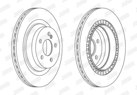 Гальмівний диск задній Mercedes CLS (C218, C219), E-Class (W211, W212, S212) Jurid 563198JC