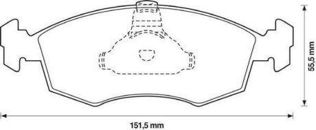 Тормозные колодки пер. FIAT Doblo 1,2-1,9JTD 01- Jurid 571974J