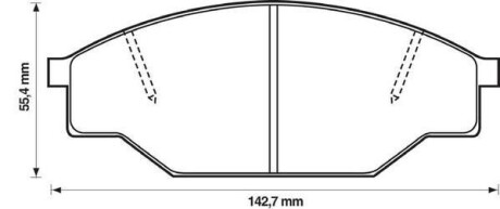 Гальмівні колодки передні Toyota Camry, Dyna, Hiace, Hilux / VW Taro Jurid 572363J