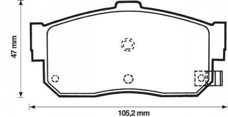 Гальмівні колодки задні Nissan Almera, 100NX, Primera, Sunny, Maxima Jurid 572376J (фото 1)
