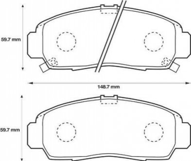 Тормозные колодки передние Honda Accord, Civic, Legend, FR-V, Stream / Acura RL Jurid 572449J (фото 1)