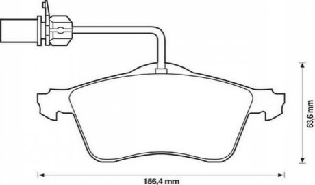 Тормозные колодки передние VW T4 1990- (R15) (с датчиками) Jurid 573106J