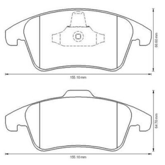 Гальмівні колодки передні Peugeot 2008, 3008, 5008 / Citroen C4 Grand Picasso, DS4, DS5 Jurid 573193J