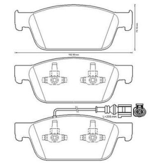 Гальмівні колодки передні VW Transporter T5, T6, California T5, T6, Multivan T5, T6 Jurid 573330J