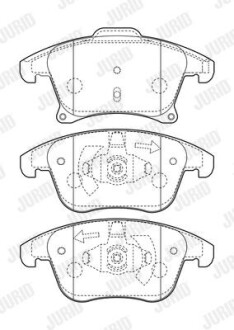 Гальмівні колодки передні Ford Galaxy III, Mondeo V, S-Max Jurid 573674J