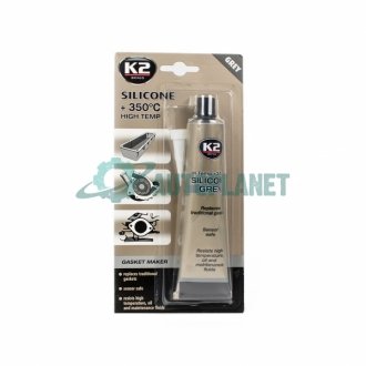 Герметик силиконовий сірий +350С (блістер 85г) K2 B250N