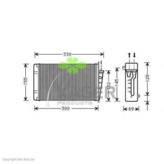 Теплообмінник, опалення салону KAGER 32-0164