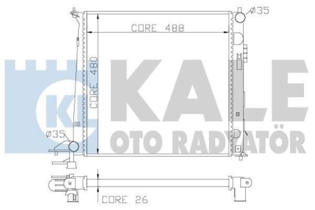 KALE HYUNDAI радіатор охолодження ix35,Kia Sportage 1.7/2.0CRDi 10- KALE OTO RADYATOR 341960