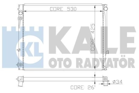 KALE OPEL радіатор охолодження Combo Tour,Corsa C 1.4/1.8 KALE OTO RADYATOR 363600