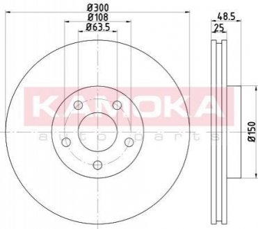 Тормозные диски Ford C-Max/Focus II-III/Kuga I-II/Connect/Volvo C30/C70 03- KAMOKA 1031016