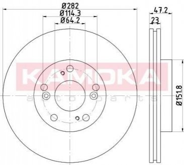 Тормозные диски HONDA CIVIC VIII 06-/FR-V 05- KAMOKA 1031038 (фото 1)