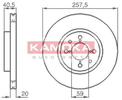 Гальмiвнi диски Fiat Doblo 01-/Punto 93-12/Bravo 95-01 KAMOKA 1031042