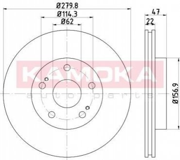 Гальмівні диски FIAT SEDICI 06-/SUZUKI SX4 06- KAMOKA 1031074