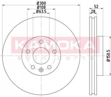 Гальмівні диски FORD GALAXY 06-/MONDEO IV 07-/S-MAX 06-/VOLVO V70 III 07- KAMOKA 1031086