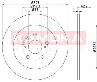 Гальмівні диски TOYOTA RAV 4 00-05 KAMOKA 1031090