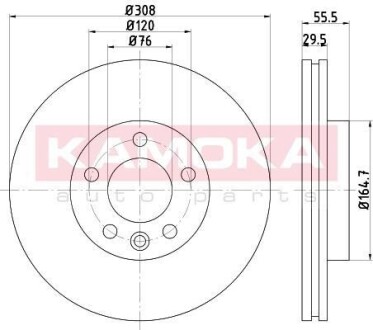 Гальмiвнi диски VW T5/Multivan V 03-15/Touareg 02-10 KAMOKA 1031118