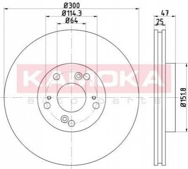 Тормозные диски HONDA ACCORD VII 03- KAMOKA 1031127